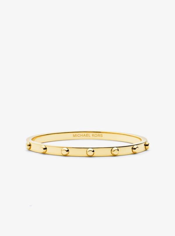 Damske Naramky Michael Kors Precious Metal-Plated Sterling Silver Studded Bangle Zlate - Šperky Michael Kors Vypredaj | ZWBMC-4698